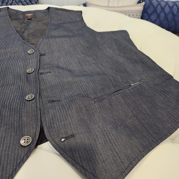 Guess Blue button up Vest zipper pockets XL - Picture 9 of 14